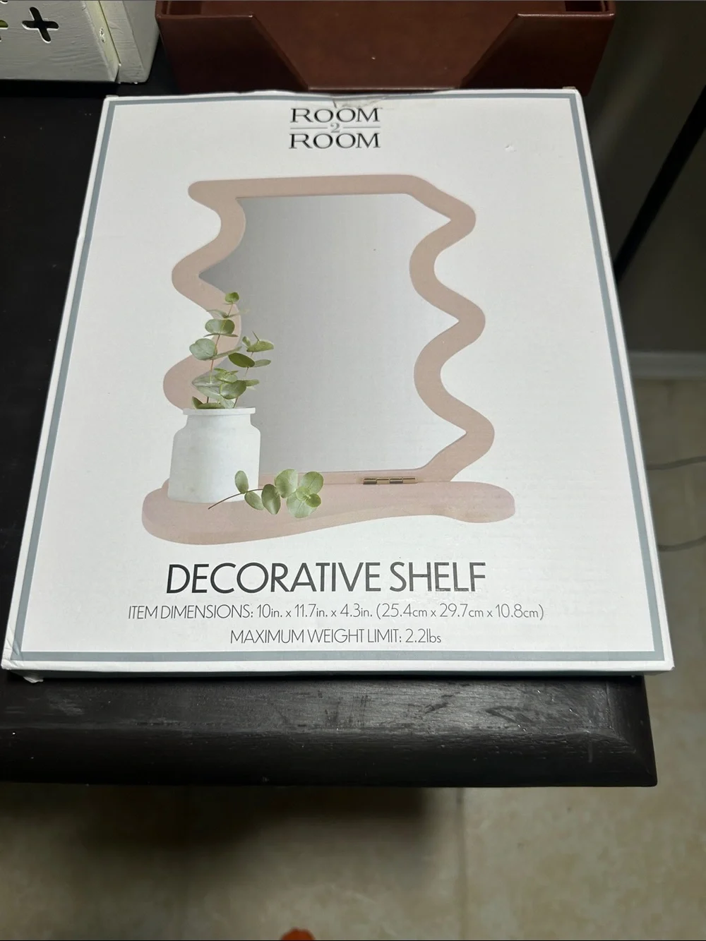 Decorative Shelf Mirror in Beige New in Box
